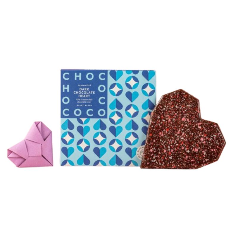 Chococo 72% Ecuador Dark Chocolate Heart Bar 75g