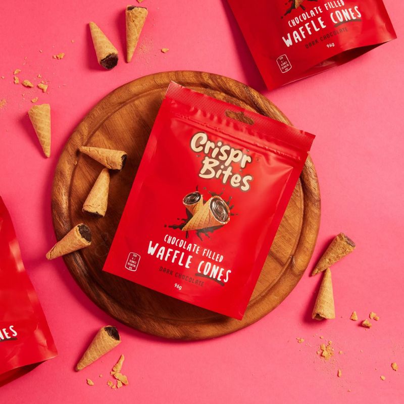 Crispr Bites Dark Chocolate Filled Waffle Cones 96g