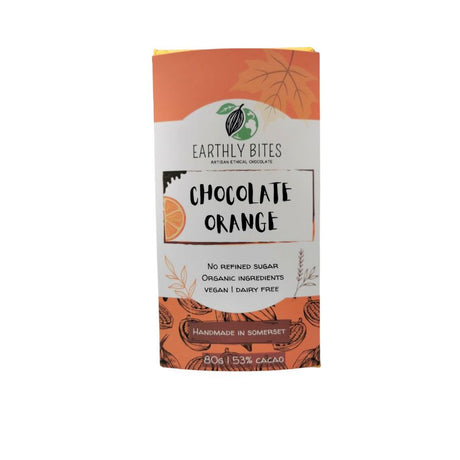 Earthly Bites Organic Chocolate Orange Bar 80g