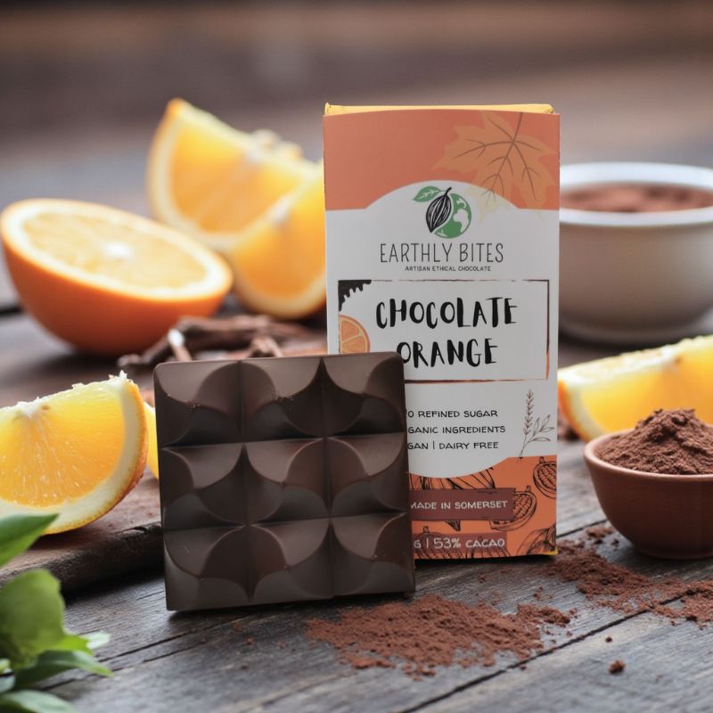 Earthly Bites Organic Chocolate Orange Bar 80g