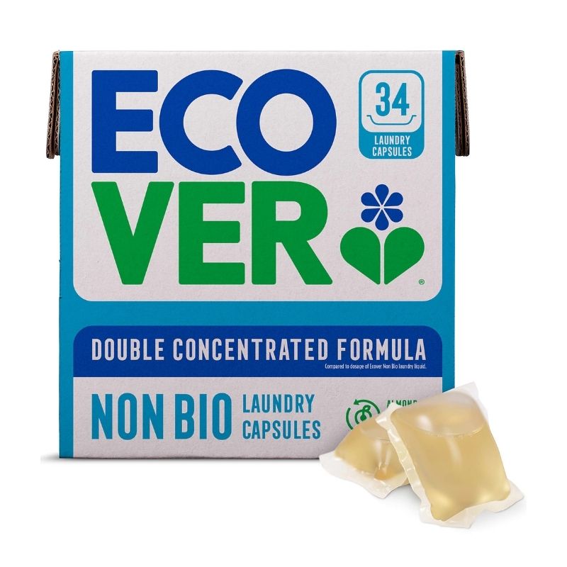 Box of 34 Ecover Non Bio Laundry Capsules – Almond & Rescued Apricot