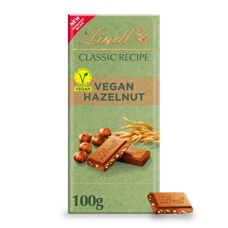 Lindt Classic Vegan Hazelnut Chocolate Bar 100g