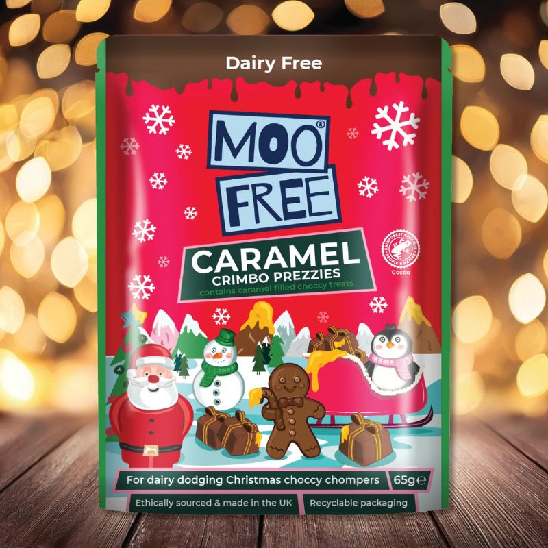 Moo Free Crimbo Prezzies - Caramel Filled Chocolate Present Shapes 65g