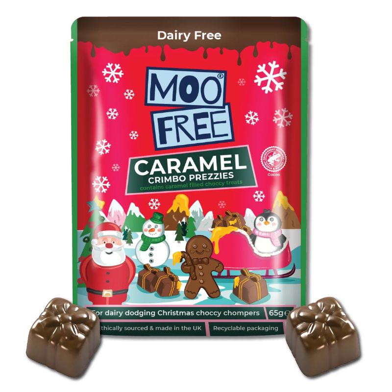 Moo Free Crimbo Prezzies - Caramel Filled Chocolate Present Shapes 65g