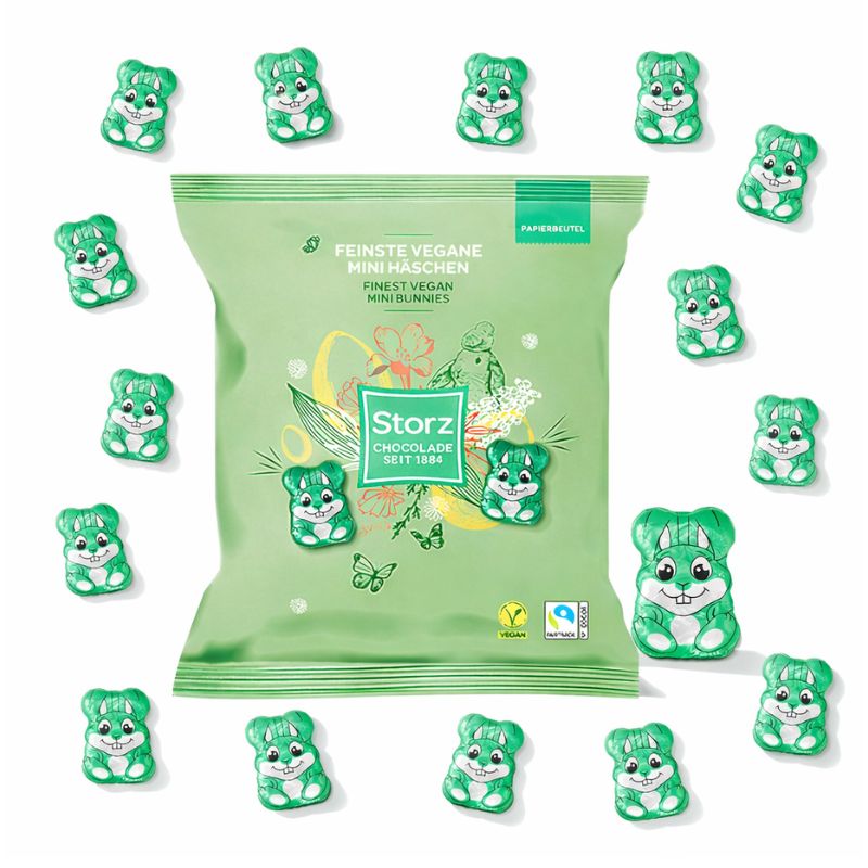 Storz 16 Finest Vegan Mini M*lk Choc Bunnies 100g