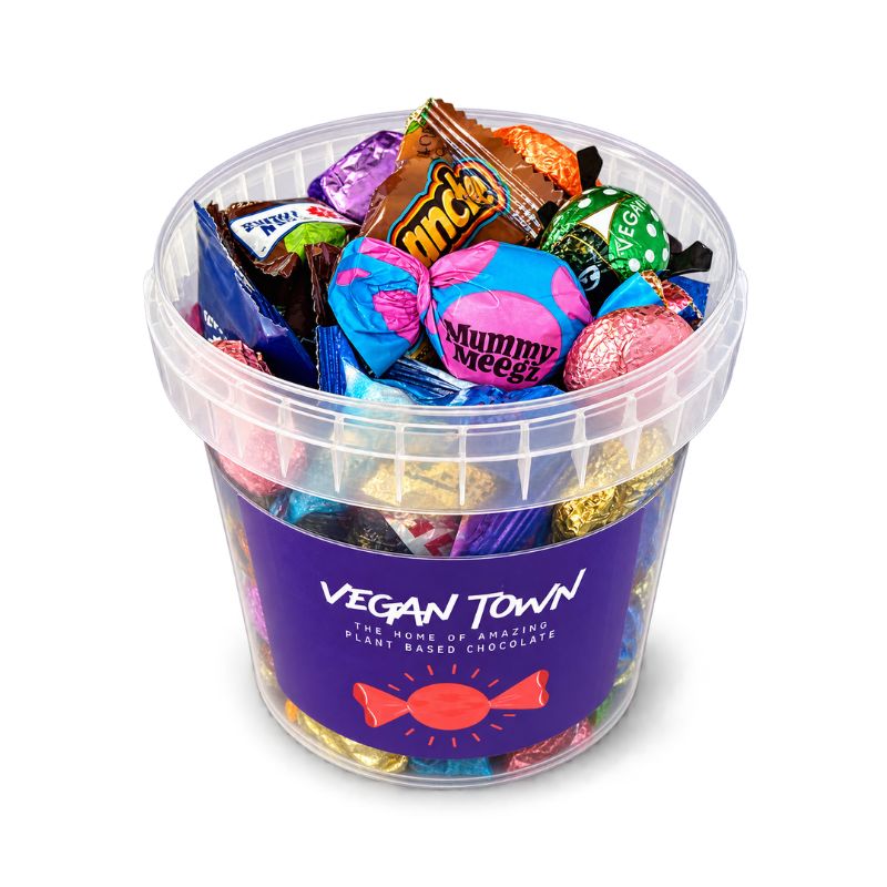 PRE-ORDER: Vegan Chocolate Pick n Mix Bucket 600g (16 varieties, 48 total Chocs)
