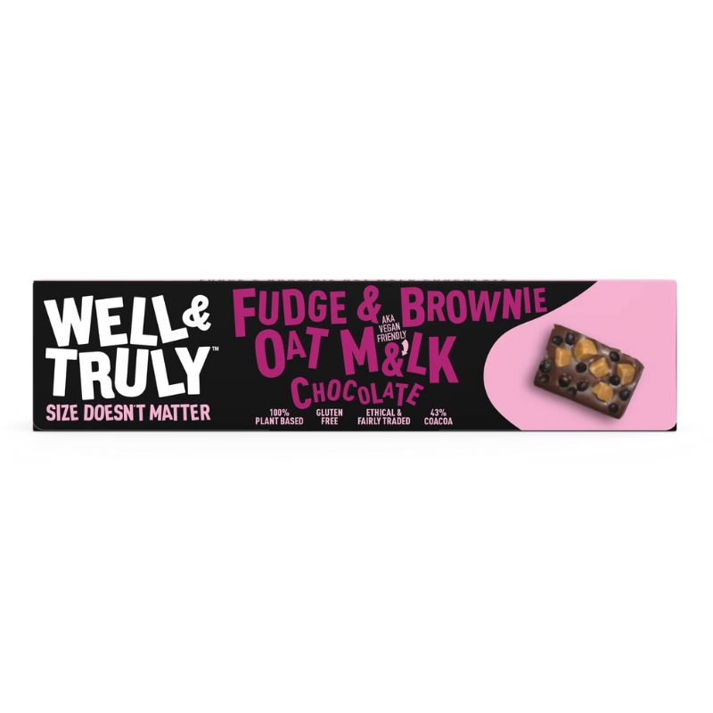 Well & Truly Fudge & Brownie Oat MIlk Chocolate 30g