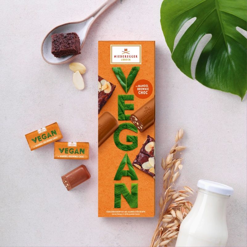 Niederegger Vegan Almond Brownie Gift Box of 8 Mini Bars 100g
