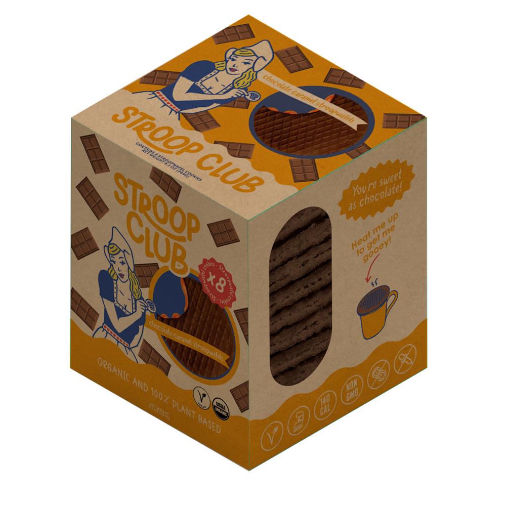 Vegan Organic Chocolate Caramel Stroopwafels – 8 Pack 240g