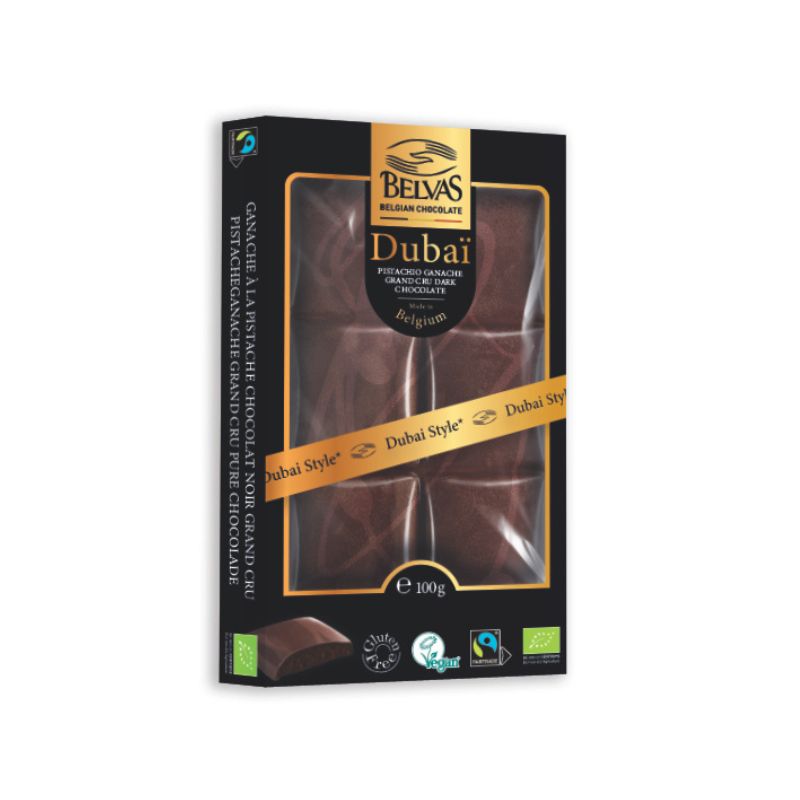Belvas Organic Vegan Dubai Style Chocolate 100g