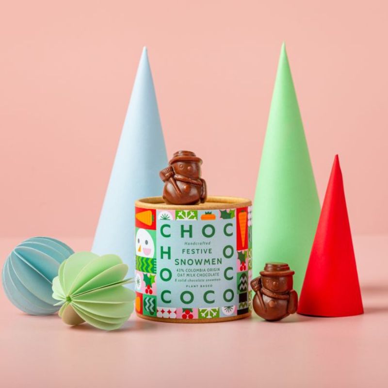 Chococo 8 Solid Oatmilk Chocolate Snowmen 100g