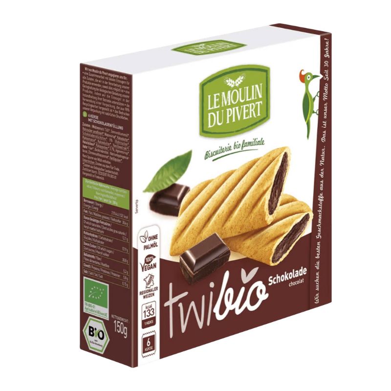 Le Moulin du Pivert Organic French Chocolate Filled Shortcrust Biscuits 150g