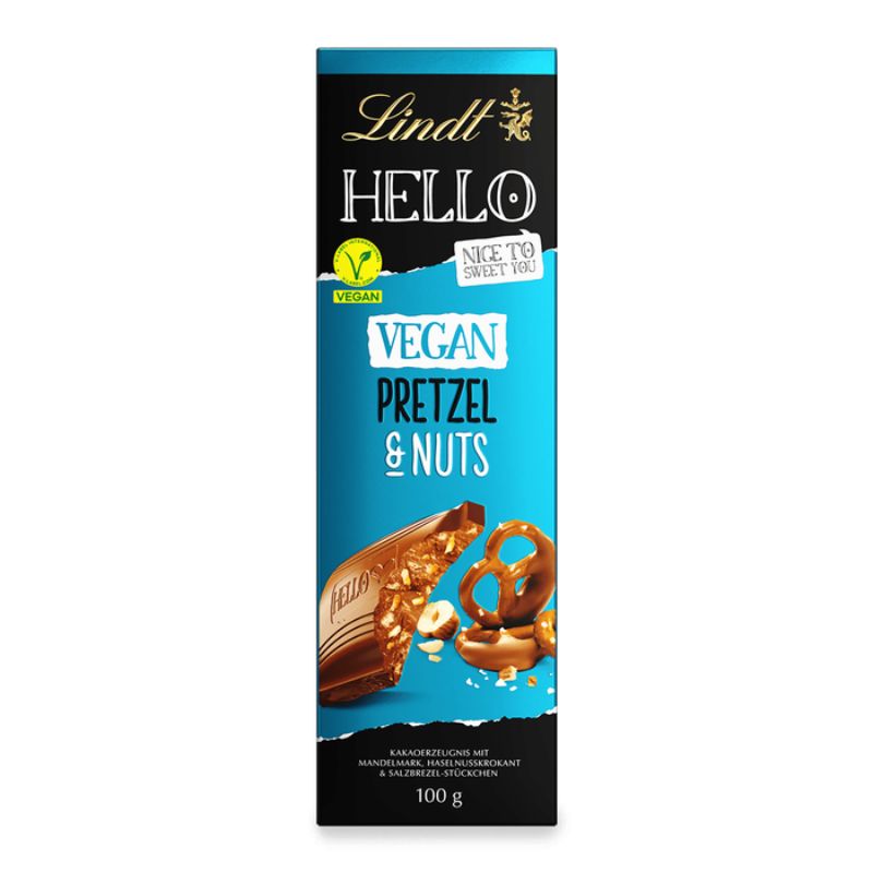 Lindt Hello Vegan Pretzel & Nuts M*lk Chocolate 100g