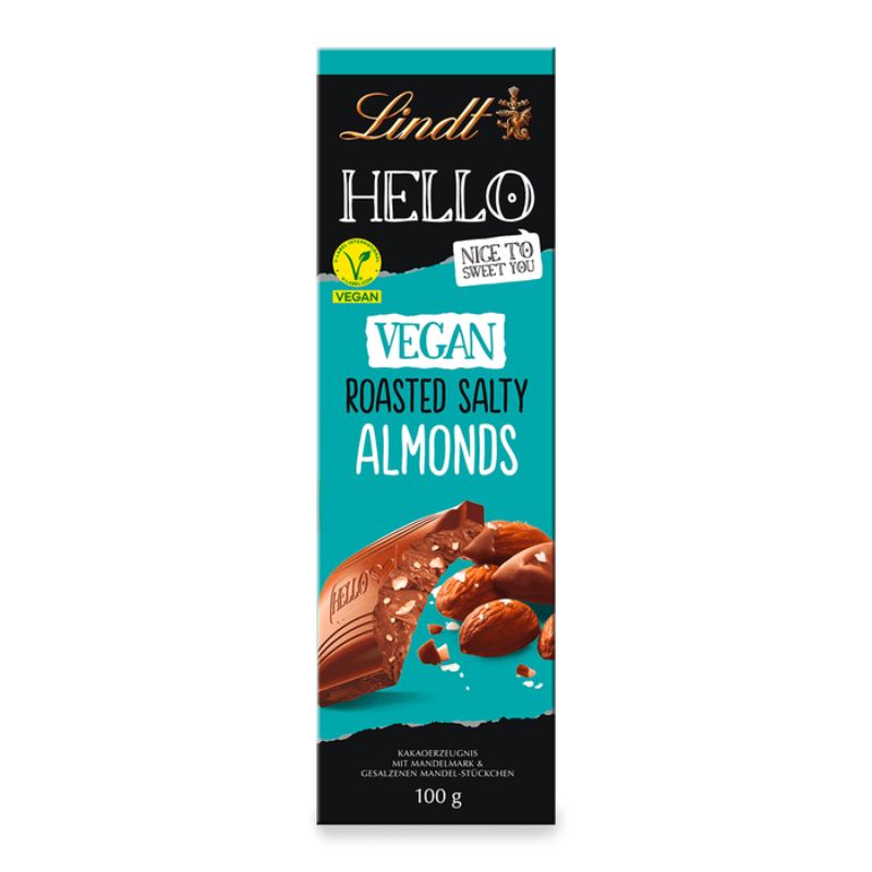 Lindt Hello Vegan Roasted Salty Almonds M*lk Chocolate 100g