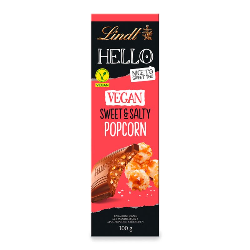 Lindt Hello Vegan Sweet & Salty Popcorn M*lk Chocolate 100g