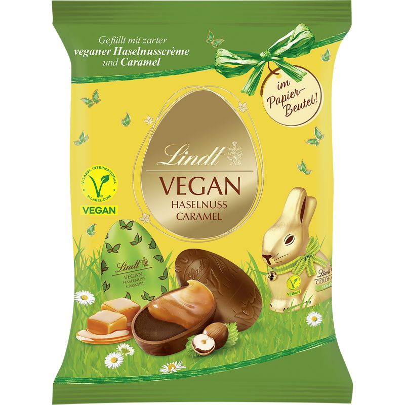 Lindt Vegan Hazelnut & Caramel Eggs 90g