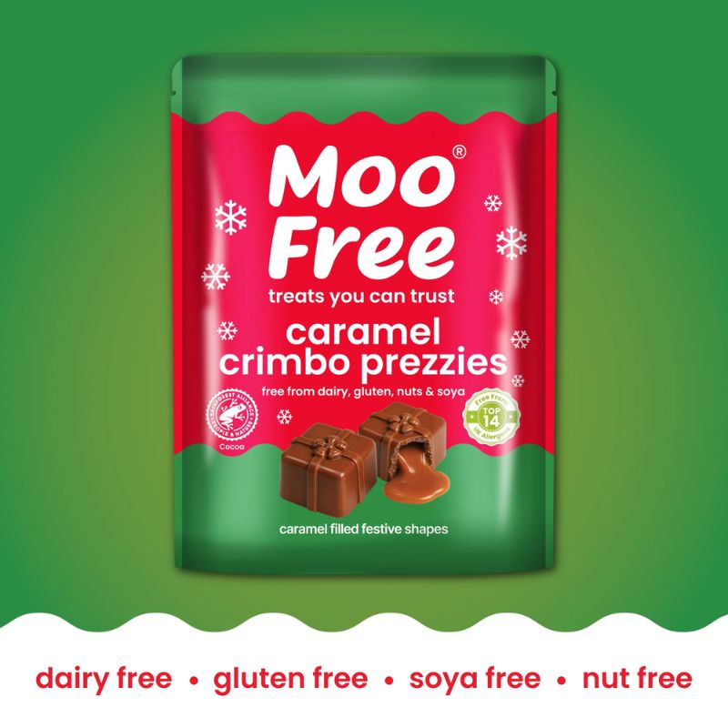 Moo Free Crimbo Prezzies - Caramel Filled Chocolate Present Shapes 65g