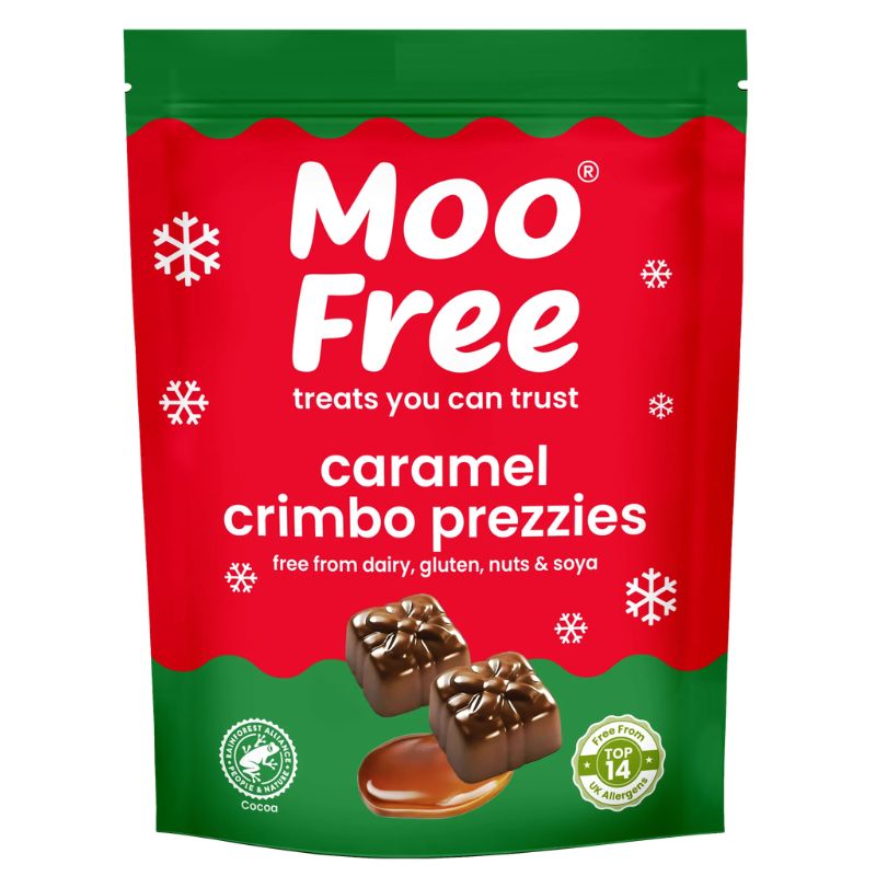 Moo Free Crimbo Prezzies - Caramel Filled Chocolate Present Shapes 65g