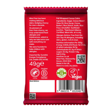 Moo Free M*lk Choccy Coins 49g