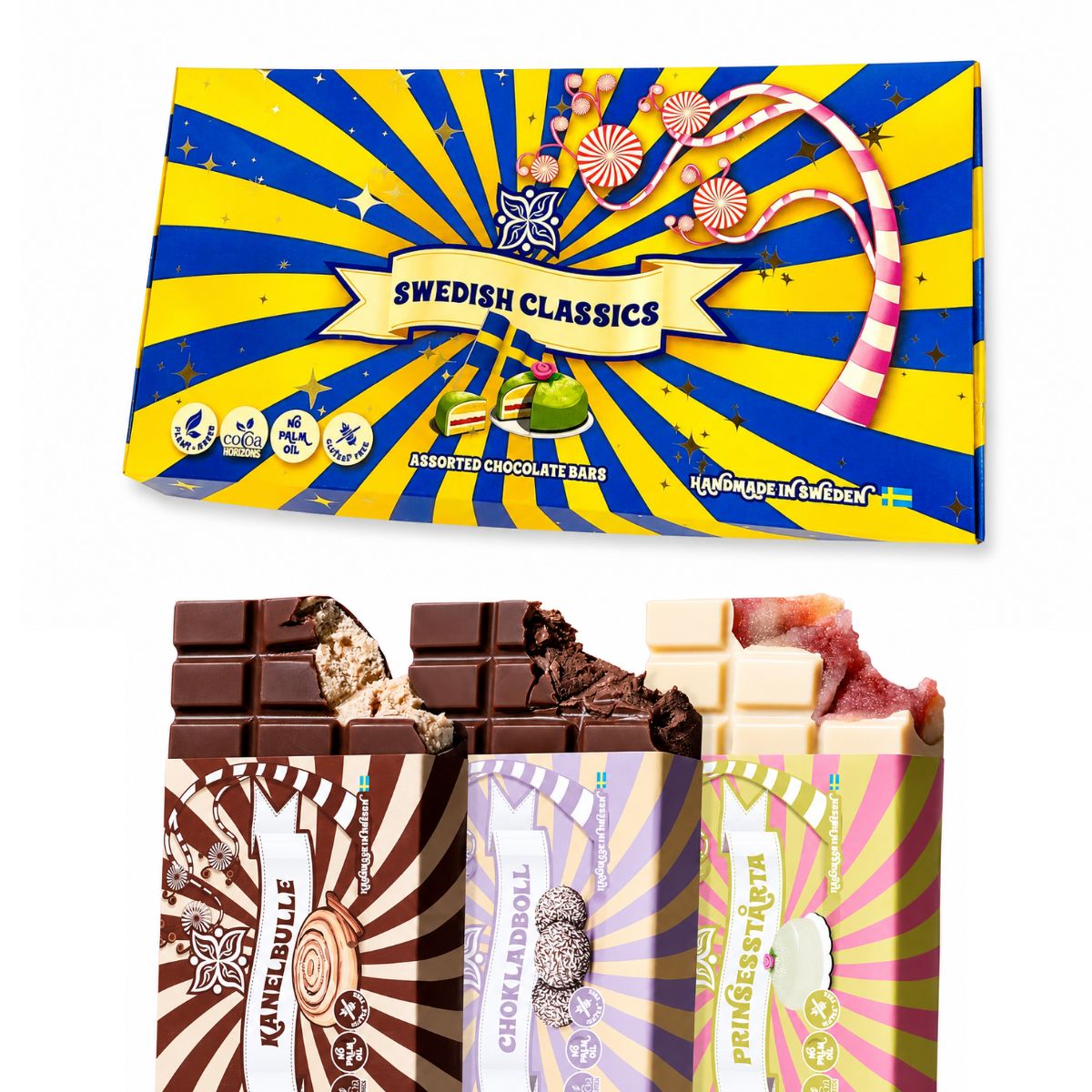 Swedish Classics Filled Chocolate Bars Selection 595g