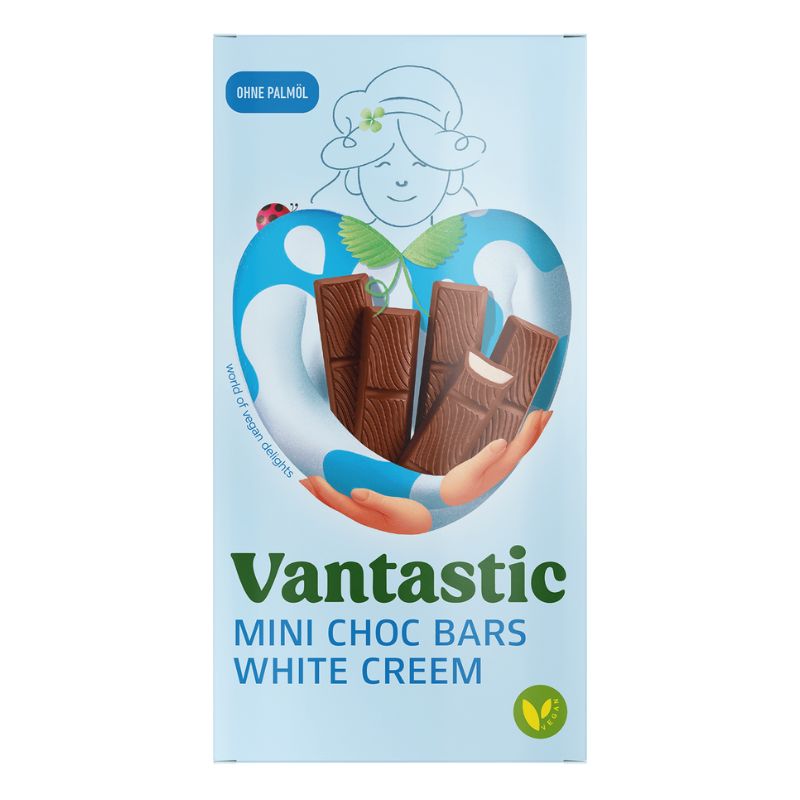 Vantastic White Creem Pack of 8 Mini Choc Bars 100g