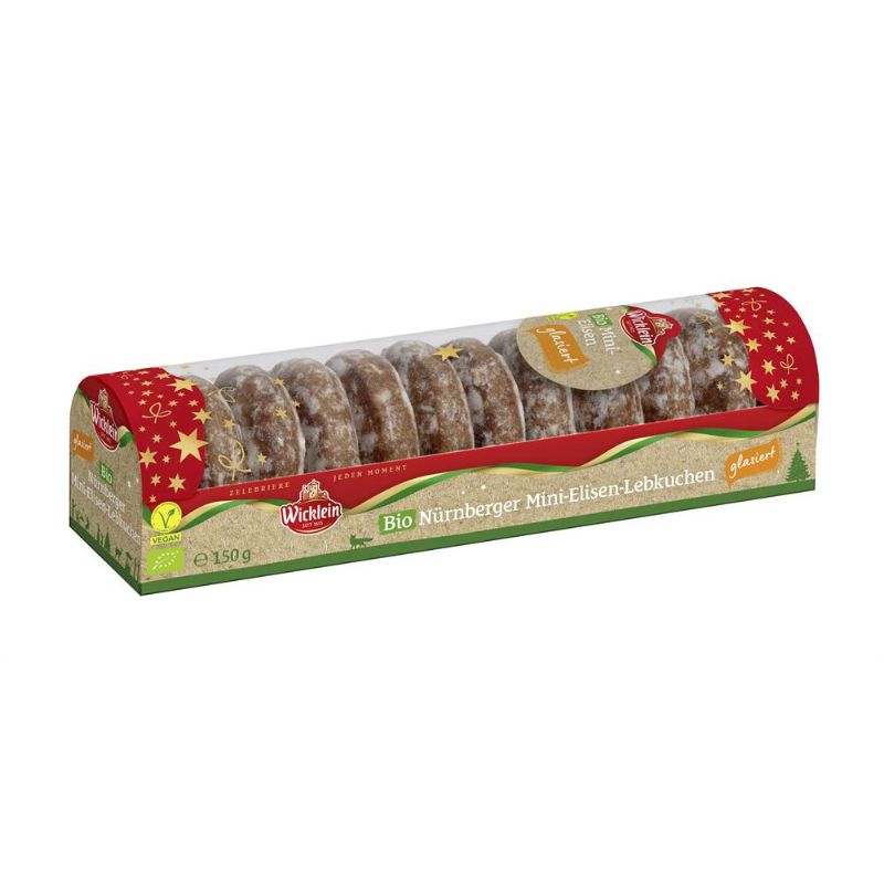Wicklein Organic Sugar Glazed Mini-Elisen-Lebkuchen 150g