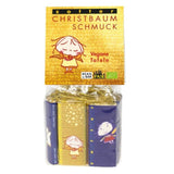 Zotter 10 Pack Organic Raspberry and White Choc Tree Decorations 80g