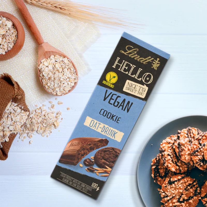 Lindt Hello Vegan Dark Crunchy Cookie M*lk Chocolate 100g
