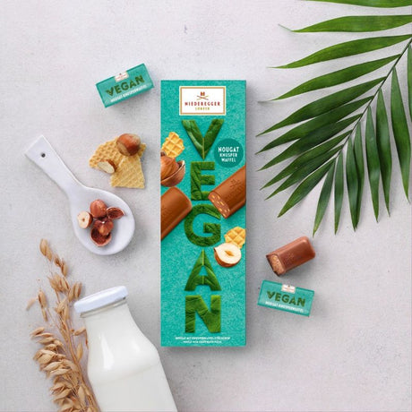 Niederegger Vegan Nougat Crispy Wafer Gift Box of 8 Mini Bars 100g