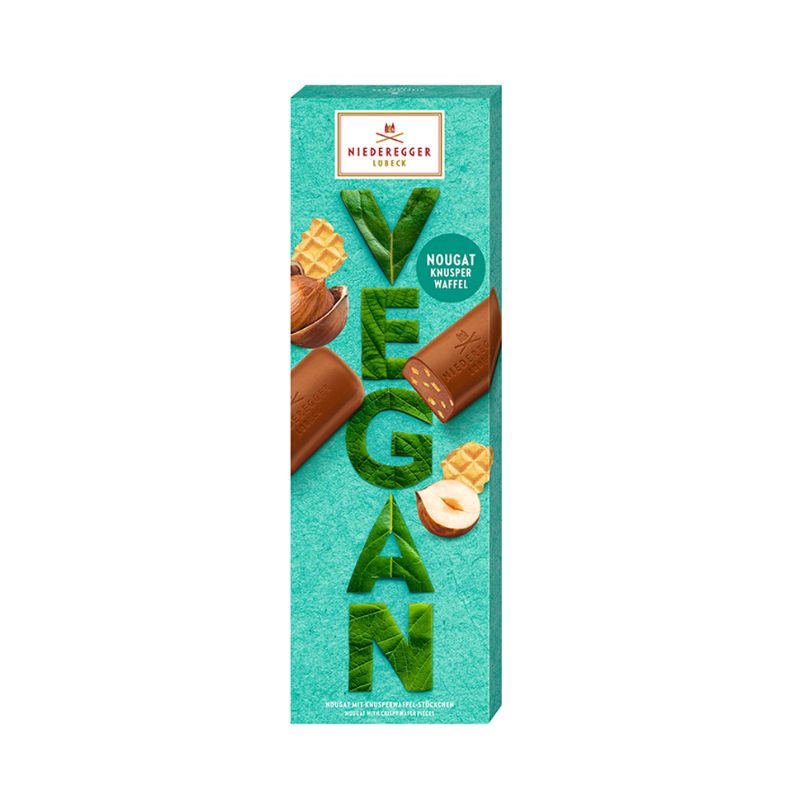 Niederegger Vegan Nougat Crispy Wafer Gift Box of 8 Mini Bars 100g